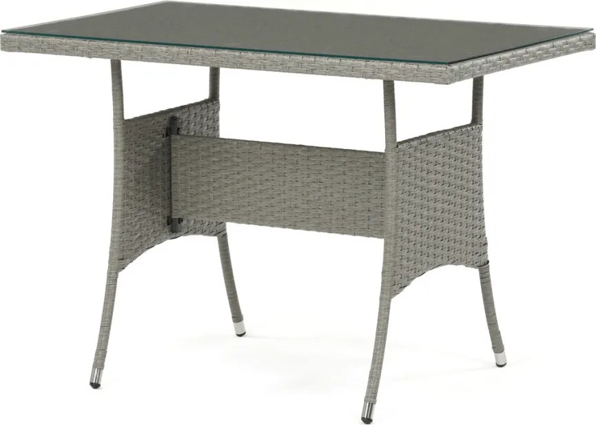 Kerti bútor garnitúra 100x60x69 cm, polyrattan, szürke, GREY