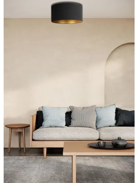 Duolla - Mennyezeti lámpa BRISTOL 1xE27/15W/230V á. 40 cm fekete/arany