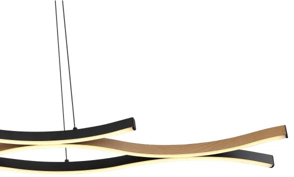 Globo 67206HW - LED Csillár zsinóron GERONIMO LED/35W/230V fekete/barna