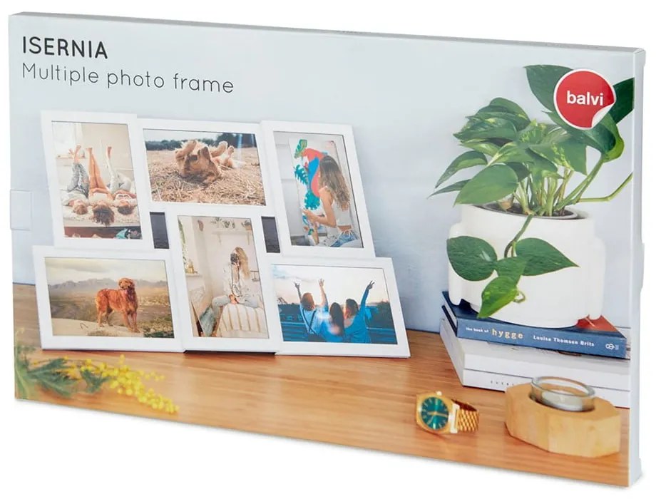Isernia fehér fali képkeret 6 fényképhez - Balvi
