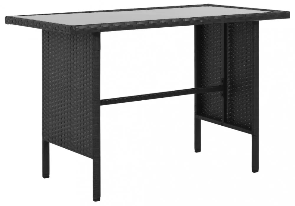4 részes fekete polyrattan kerti társalgó szett