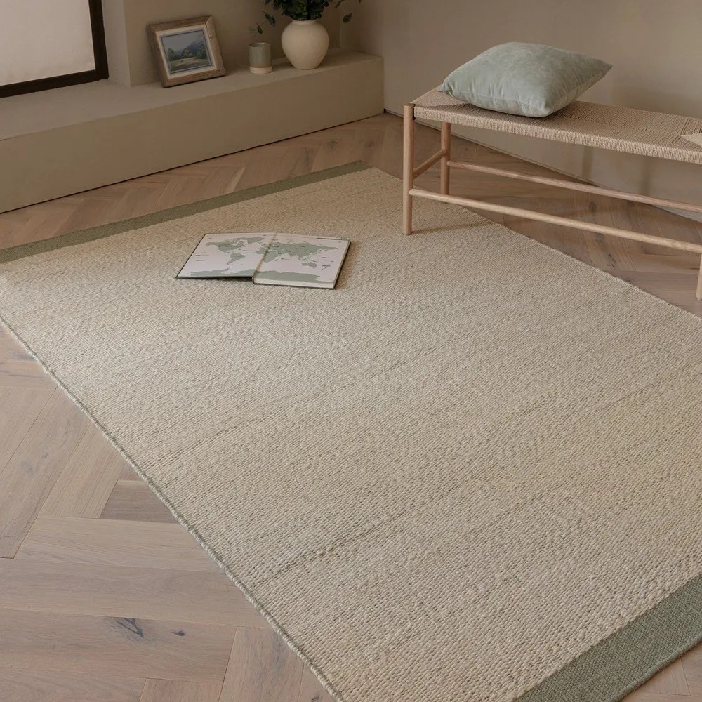 Krémszínű-zsályaszínű kézi szövésű gyapjú szőnyeg 200x290 cm Lima Sage – Asiatic Carpets
