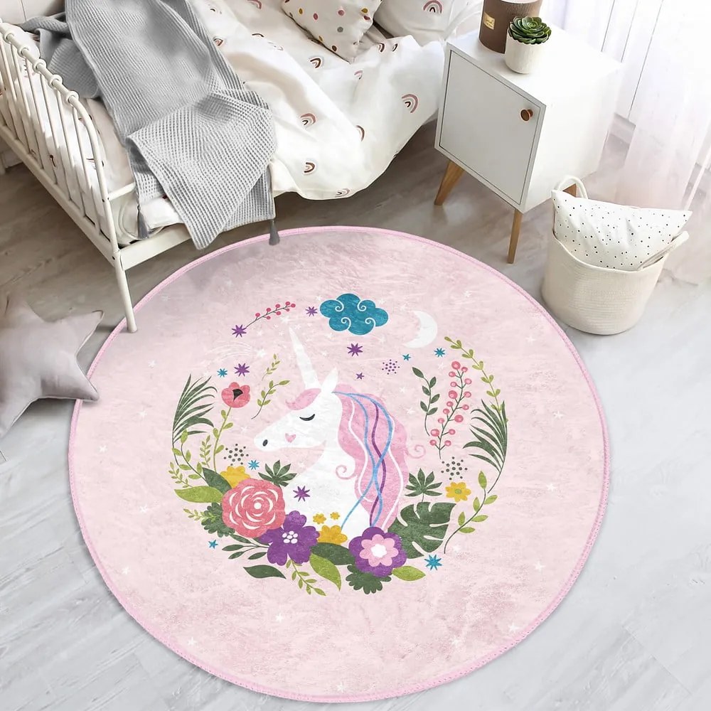 Rózsaszín gyerek szőnyeg ø 100 cm Comfort – Mila Home