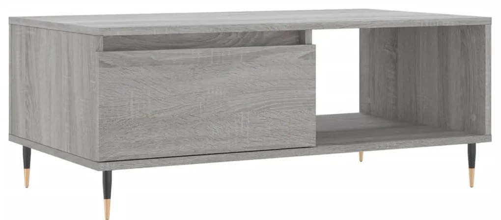 Szürke sonoma színű szerelt fa dohányzóasztal 90 x 50 x 36,5 cm