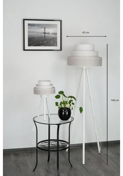 Brilagi - Állólámpa ALASKA LUNETA 1xE27/15W/230V szürke/krémes