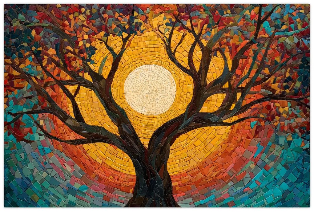 Kép - Nap az élet fájának koronájában (90x60 cm)