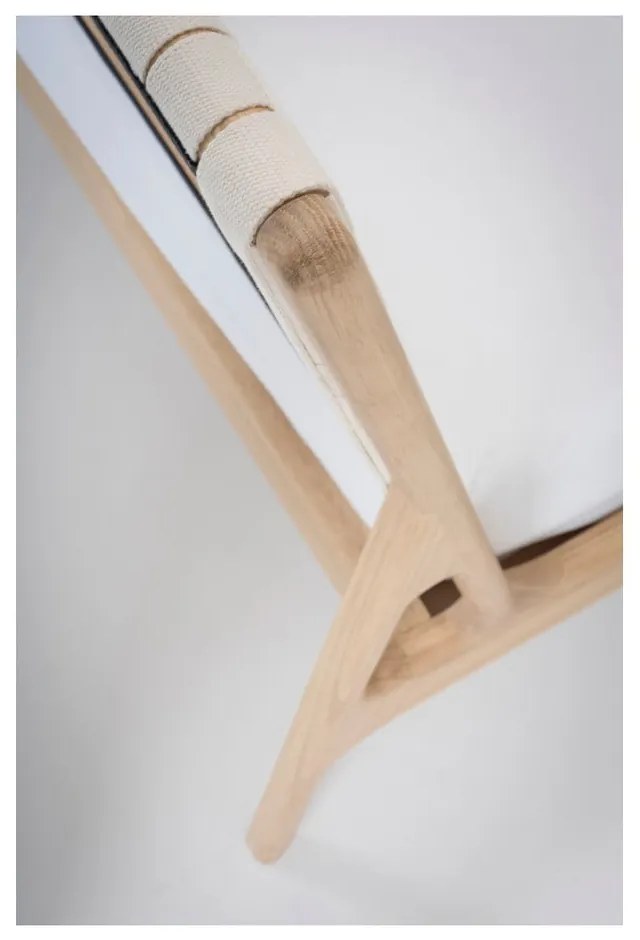 Fehér-natúr színű tölgyfa franciaágy 140x200 cm Fawn – Gazzda