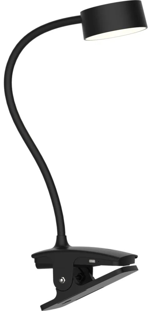 Solight WO3001-B-LED Dimmelhető flexibilis lámpa klipsszel LED/2W/5V 3000/4000/6500K fekete