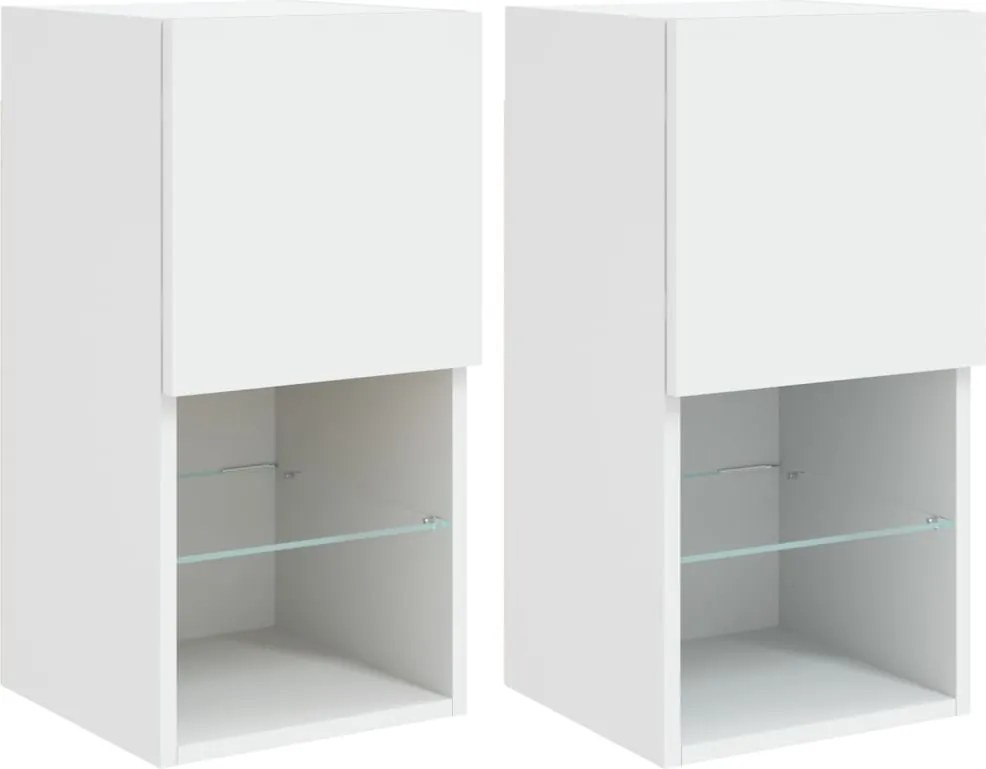 vidaXL 2 db fehér TV-szekrény LED-lámpákkal 30,5x30x60 cm
