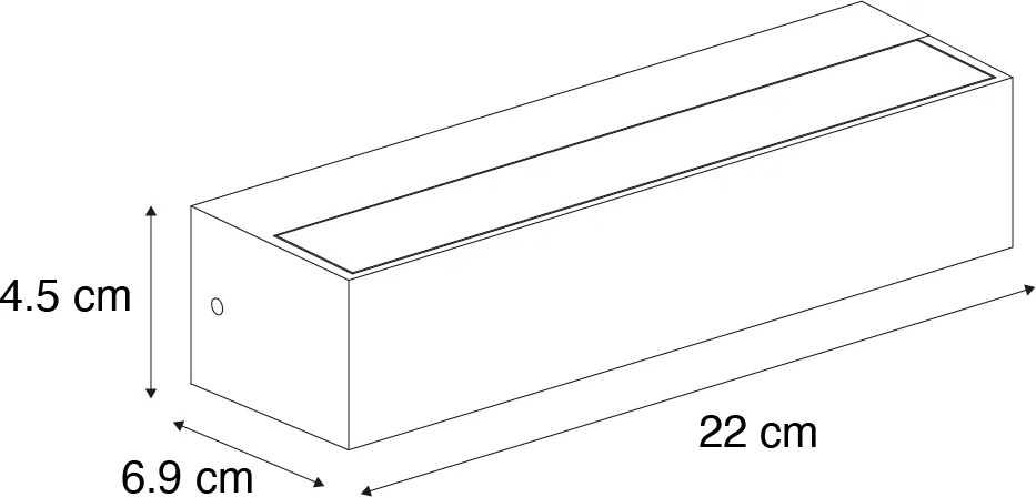Modern fali lámpa fekete, IP65 LED-del - Steph