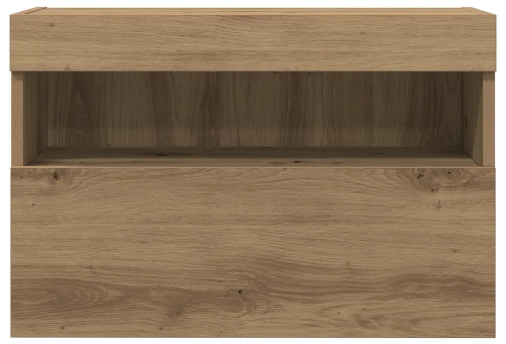 LED világítással rendelkező TV faliszekrények 2 db Artisan tölgy 60x30x40 cm