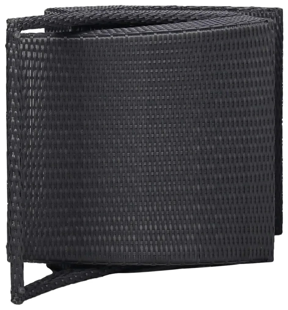 Fekete polyrattan napozóágy párnával