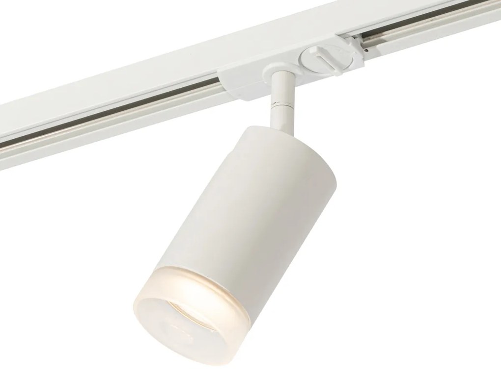 Modern spotlámpa fehér gyűrűvel 1-fázisú sínrendszerhez GU10 50mm - Iconic Jeana