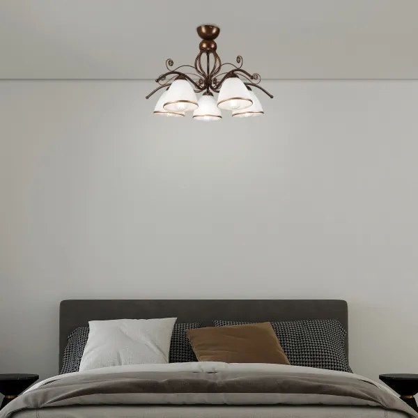 Felületre szerelhető csillár  RETRO 5xE27/60W/230V bronz patina