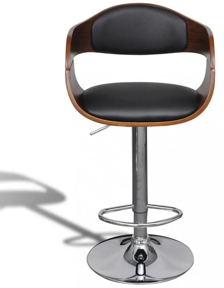 3052716 Bar Stools 2 pcs Black Bent Wood and Faux Leather (2x241053)