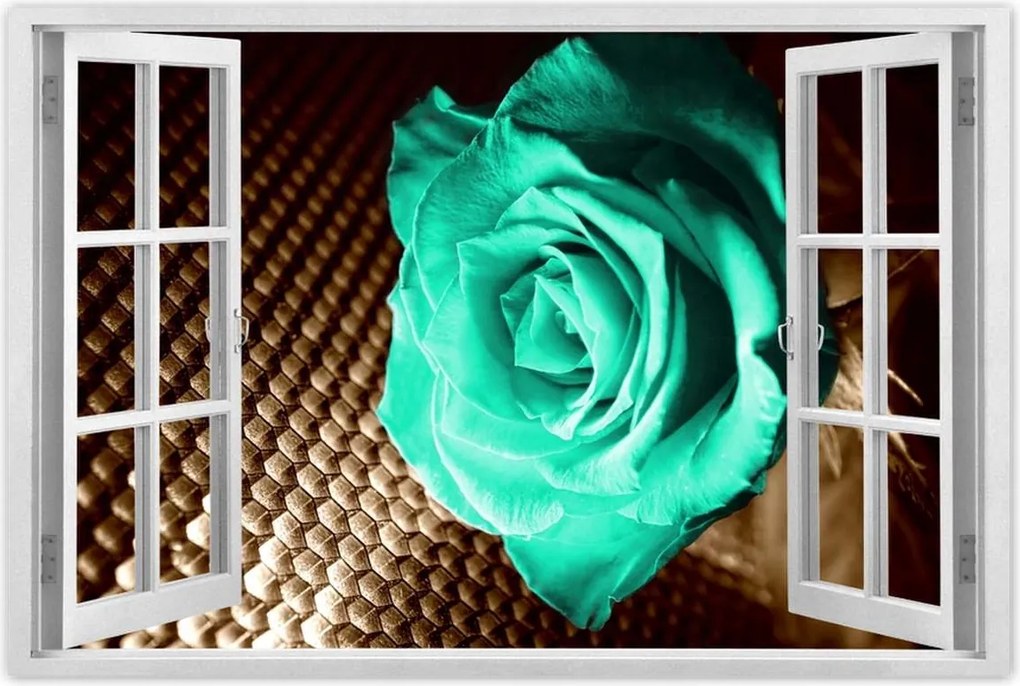 Poszterek 90x60 Türkiz rózsa szépia