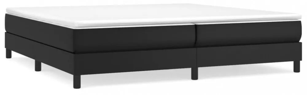 fekete műbőr rugós ágykeret 200x200 cm