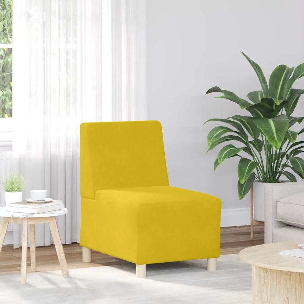 sárga bársony kanapéfotel 55 cm
