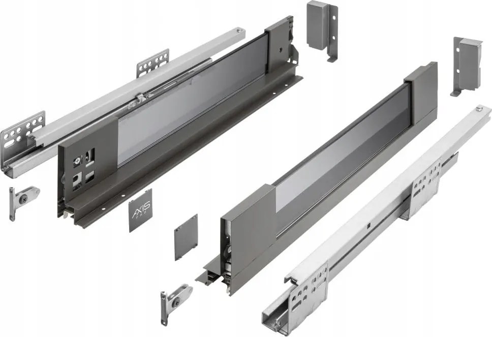 Fiók Gtv Axis Pro Glass L400 H86 Alacsony Üveg Oldal 40KG Csendes Ház