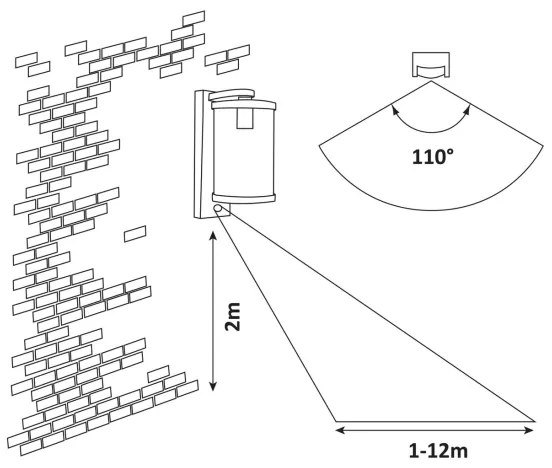 Rabalux - Kültéri fali lámpa érzékelővel 1xE27/60W/230V IP44