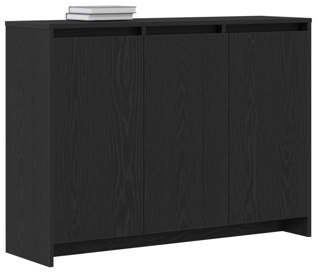Fekete Tölgy Büfé 102x33x75 cm Műanyag Fa