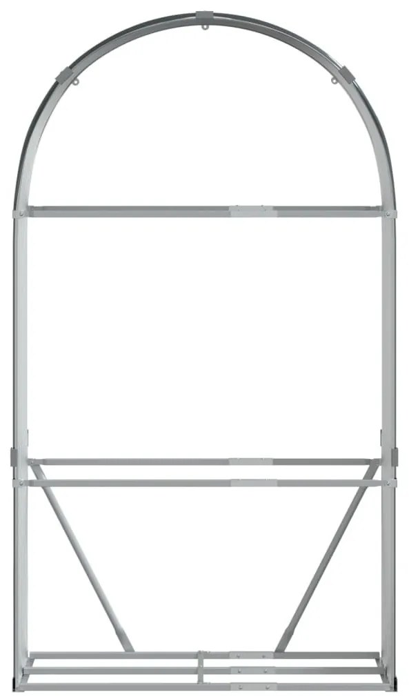 antracitszürke horganyzott acél rönktartó 120 x 45 x 210 cm