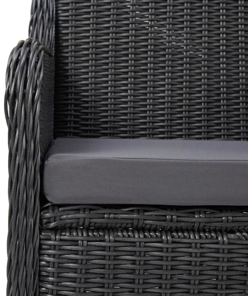 7 részes fekete kültéri polyrattan étkezőgarnitúra