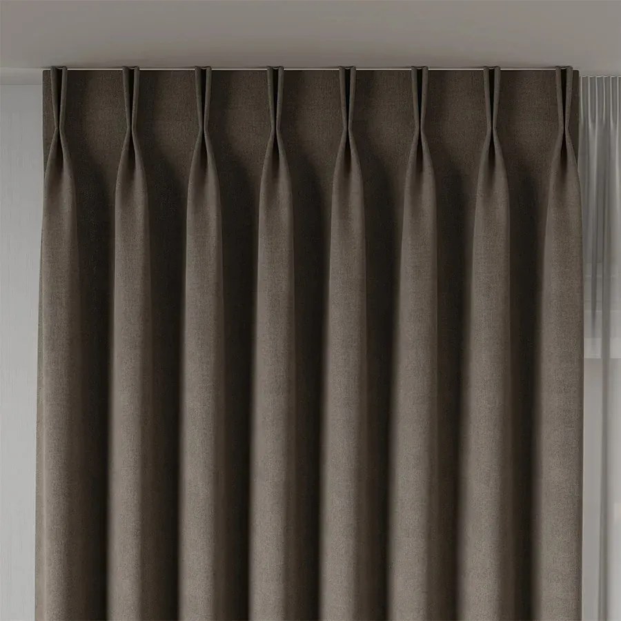 Szövet Függöny Anyag Manuel magasság 300cm világos hideg barna