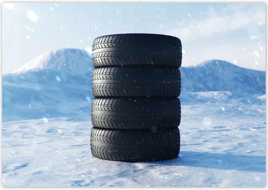 Poszterek 100x70 4 Nyári gumiabroncsok a hóban