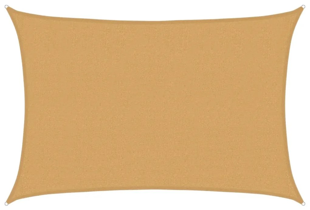 homokszínű négyszögletű HDPE napvitorla 160 g/m² 2,5x4 m