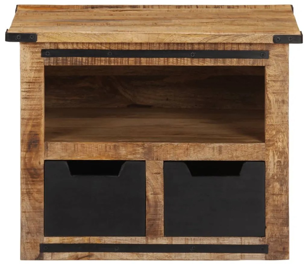 tömör mangófa dohányzóasztal fiókokkal 50 x 50 x 40 cm