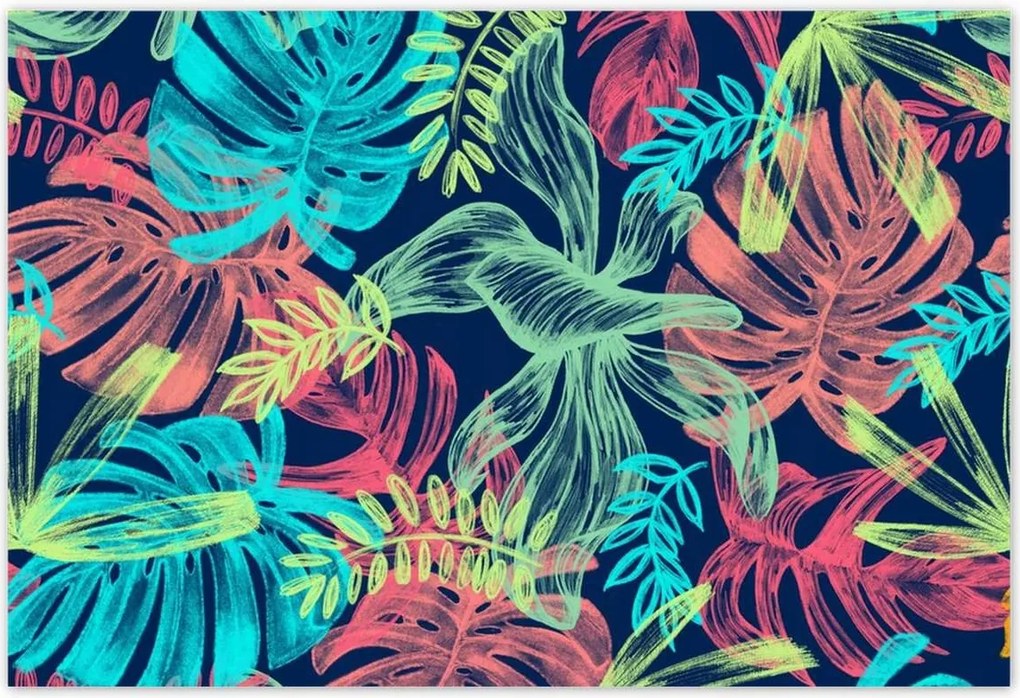 Poszterek 185x125 Monstera színes levelek