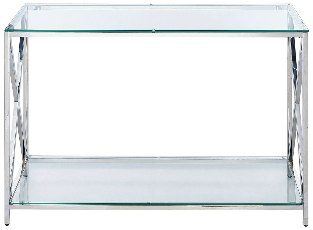 Ezüst üveg konzolasztal 40 x 120 cm AUDET Beliani