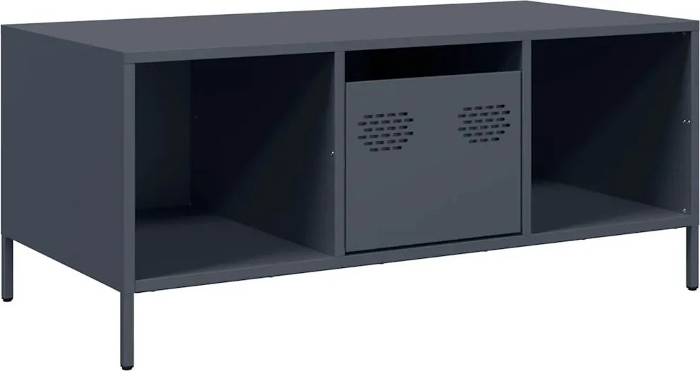 vidaXL antracit hidegen hengerelt acél dohányzóasztal 101,5x50x43,5 cm