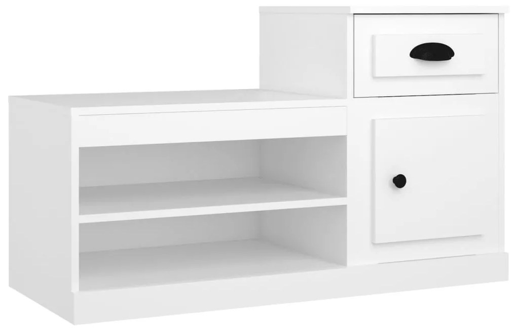 fehér szerelt fa cipősszekrény 100x42x60 cm