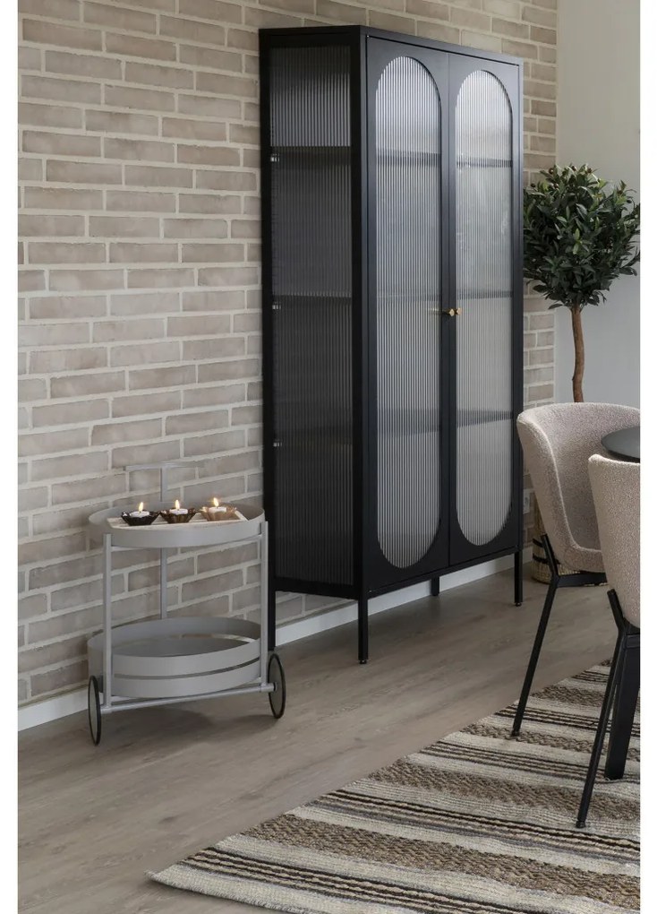 Beja zsúrkocsi, acél, szürke, 2 polc 40x49,5x61 cm