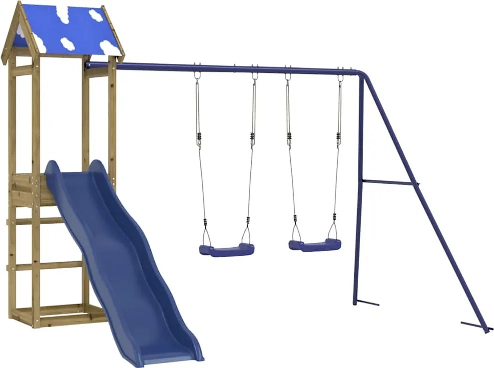 vidaXL impregnált fenyőfa kültéri játszószett