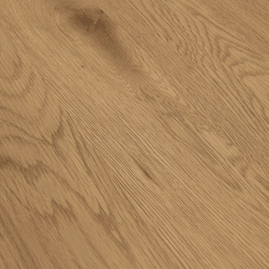 Étkezőasztal, kerek, tölgy/fekete, átmérő 110 cm, REVENTON NEW