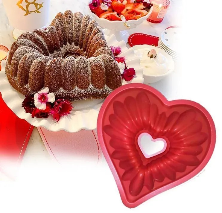 Szív alakú szilikon kuglófsütő