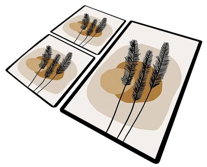 Barna fürdőszobai kilépő szett 3 db-os 60x100 cm Day Sunrise – Foutastic