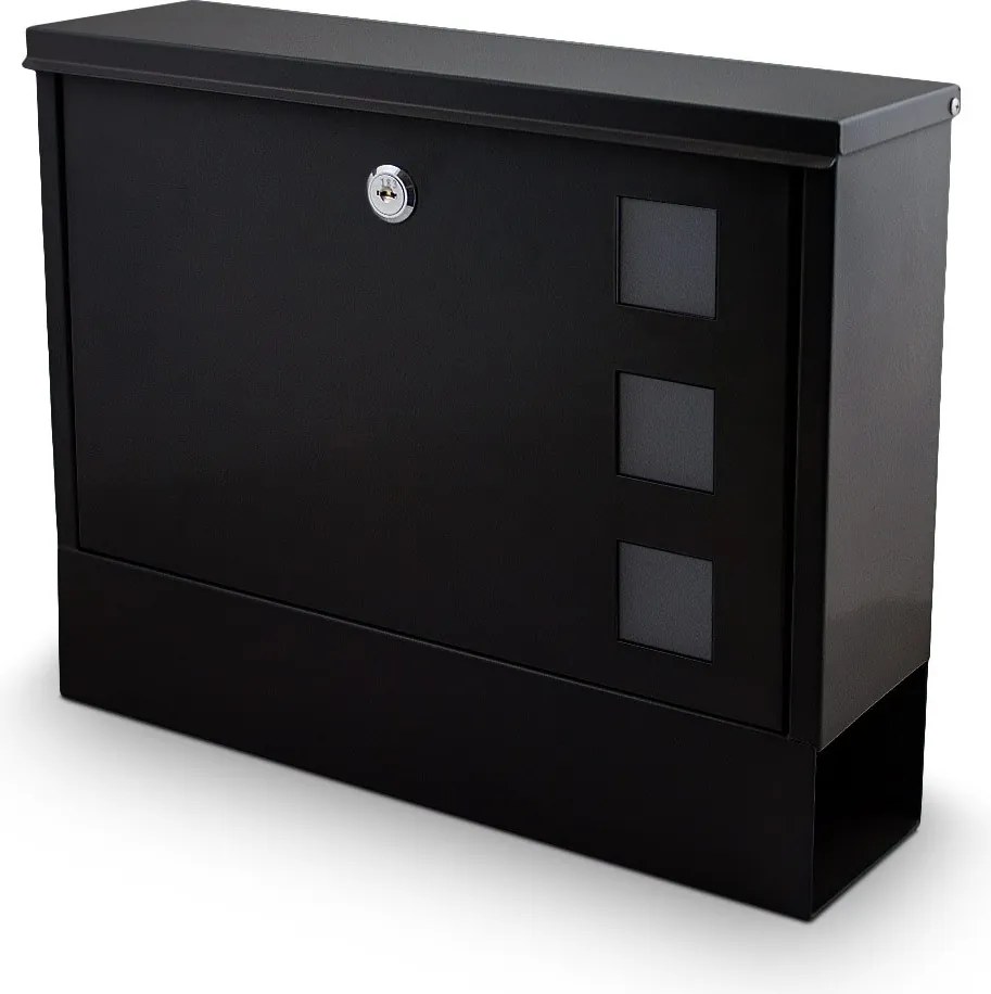 Fekete postaláda újságtartó ablak újságtartó tágas