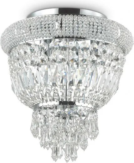 IDEAL LUX 207162 DUBAI PL3 CROMO Kristály Mennyezeti Lámpa E14 IP20