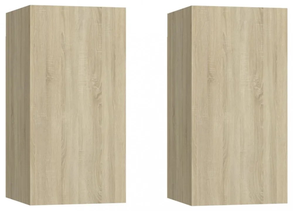 2 db sonoma tölgy szerelt fa TV-szekrény 30,5x30x60 cm