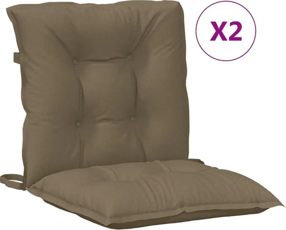 vidaXL 2 db melange tópszínű szövet háttámlás székpárna 100x50x7 cm