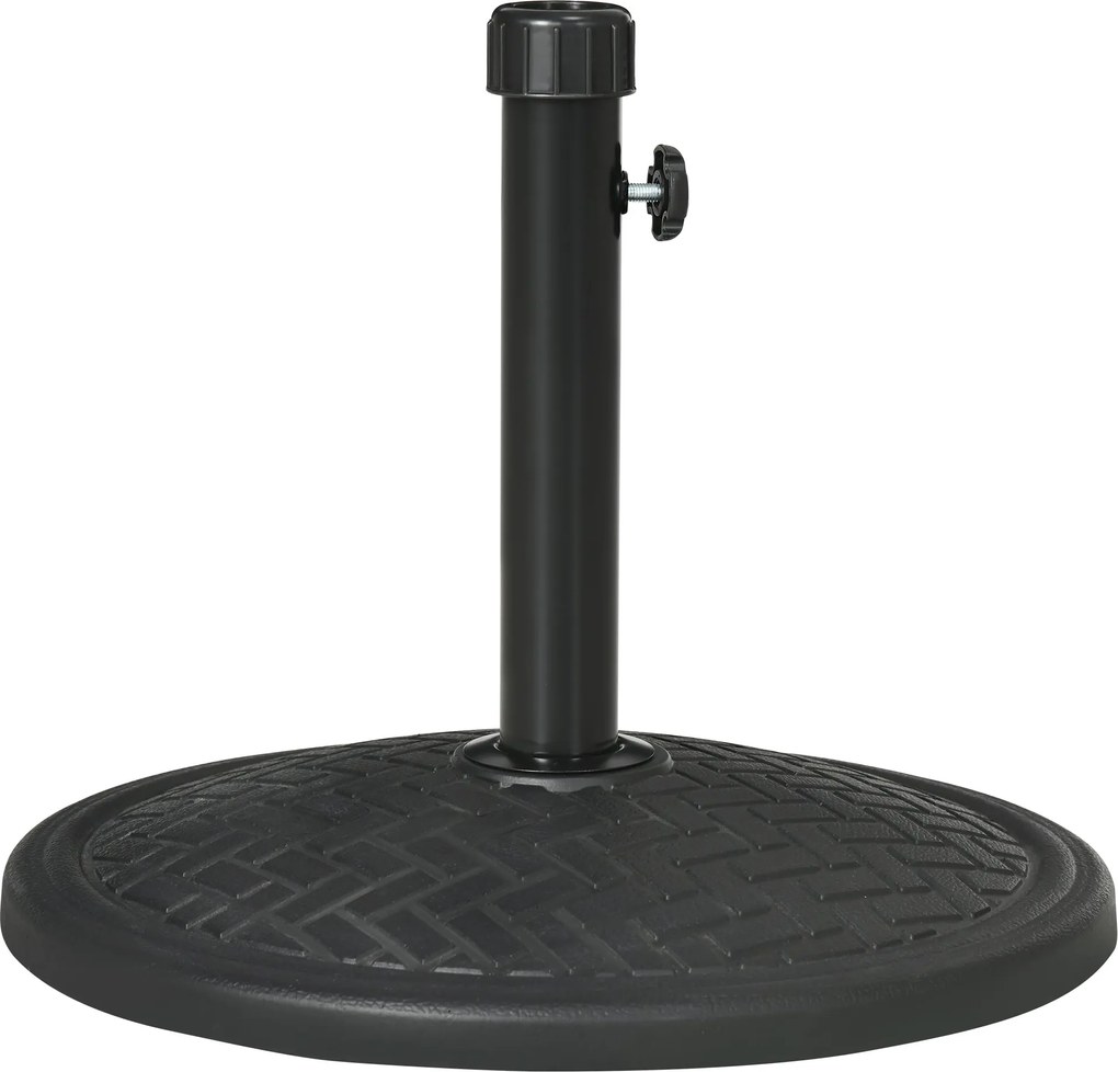 Outsunny Kör alakú Bádogernyő Talapzat 14 kg Parasolhoz Ø32-38 mm Átmérőjű Kerti Teraszon Ø46x34 cm Fekete | Aosom