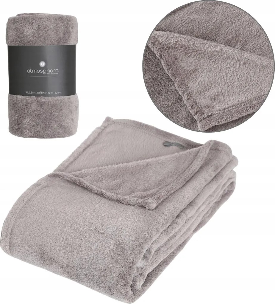 Plüss takaró 130x180cm világosszürke kétoldalas puha dekoratív meleg ágytakaró