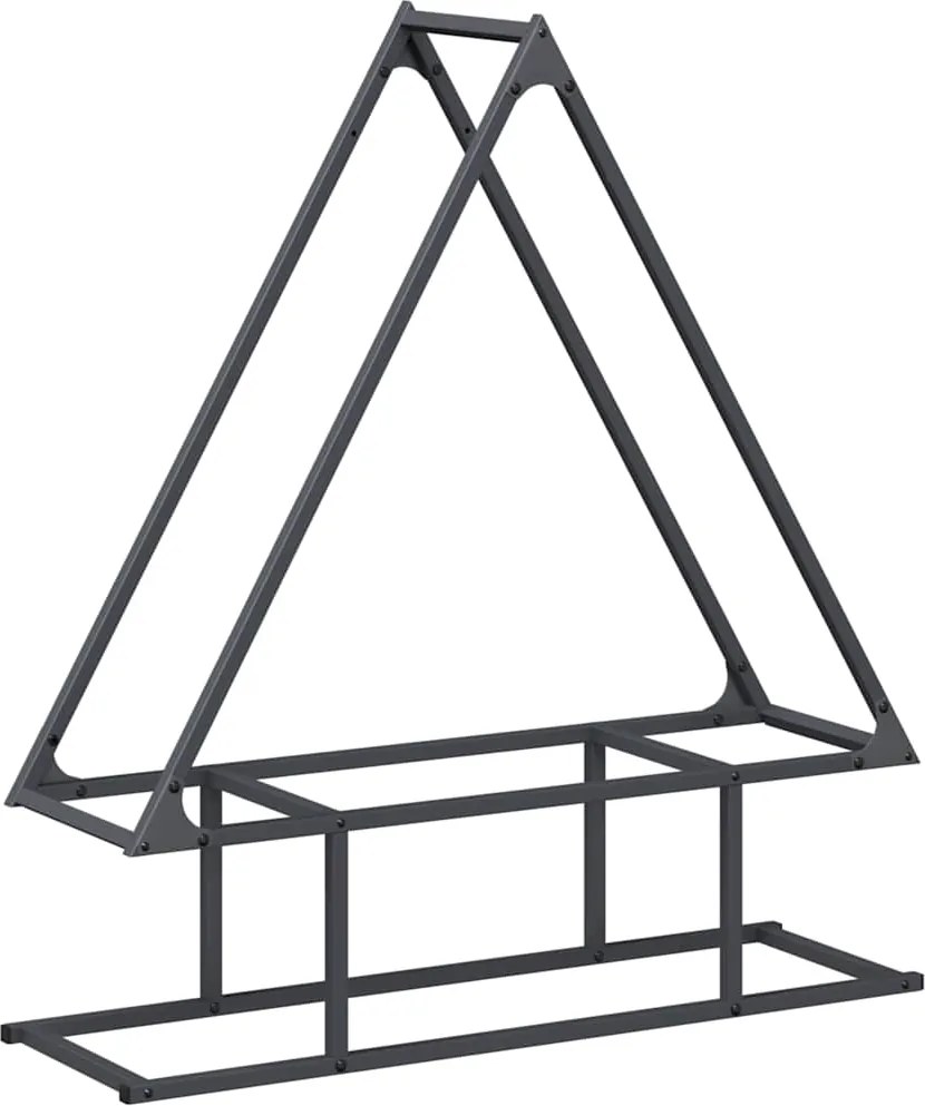 vidaXL antracitszürke hidegen hengerelt acél tűzifatároló 80x25x90 cm