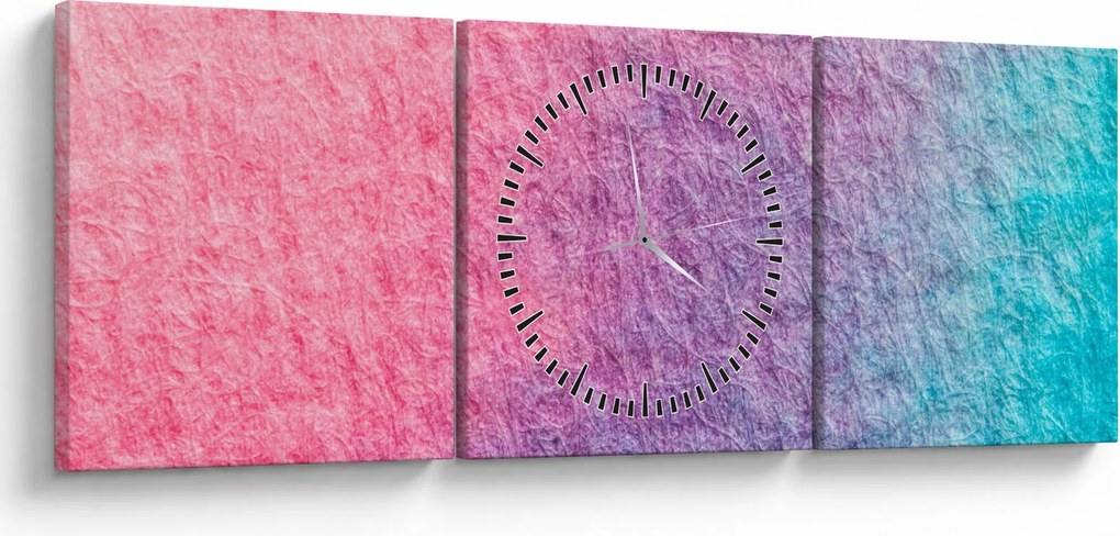 Színes textúra képe (órával) (90x30 cm)