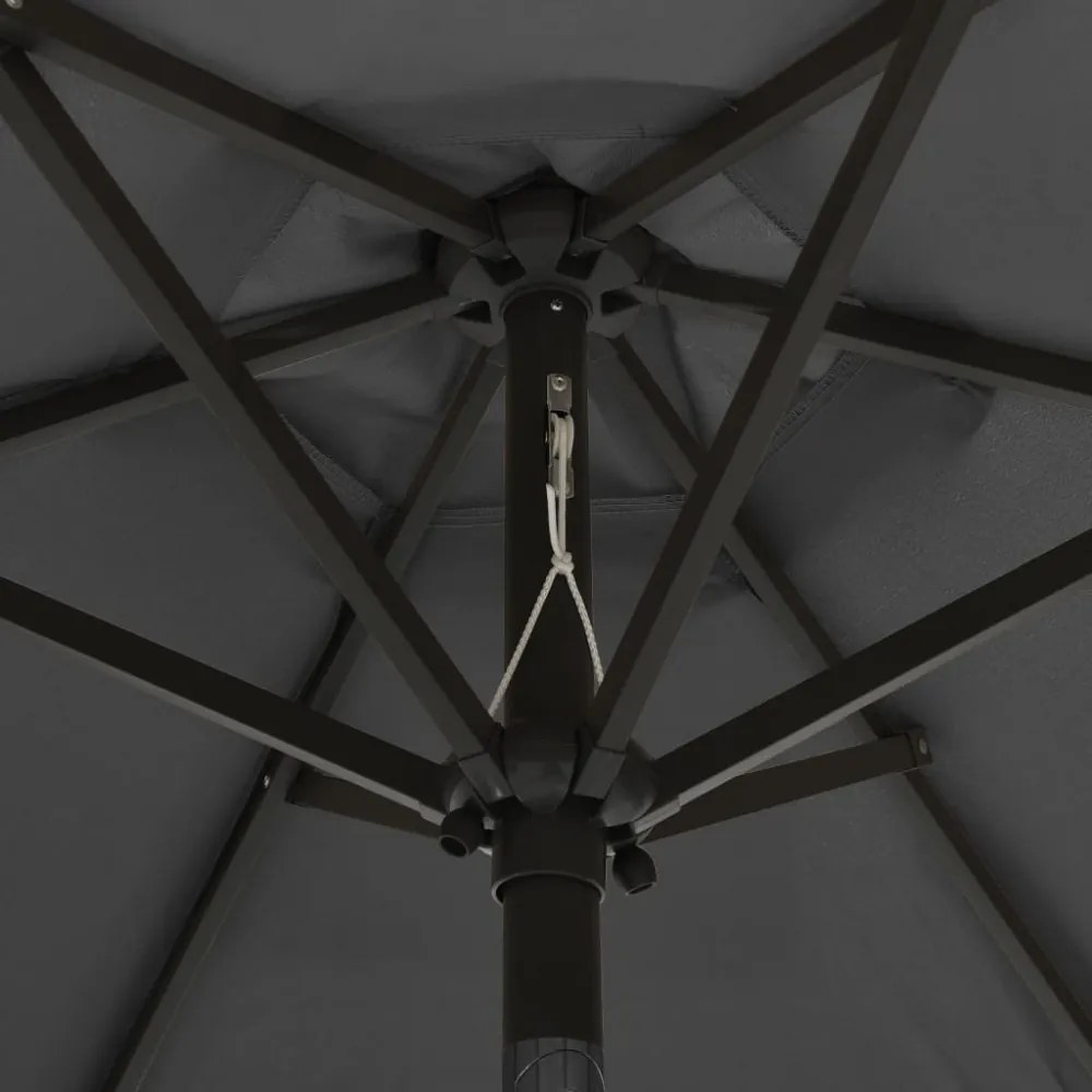 antracitszürke alumínium napernyő LED-világítással 200 x 211 cm