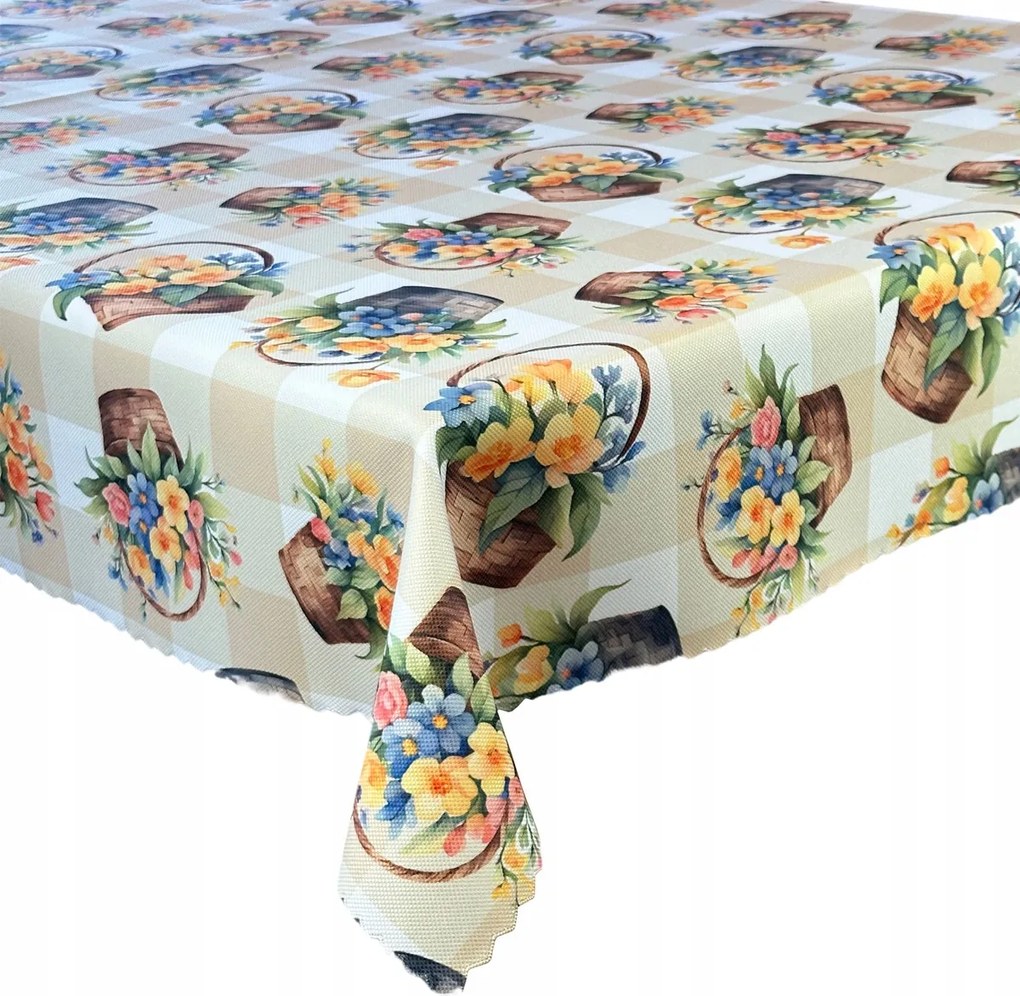 Abrosz Foltálló Húsvéti Kosár Bézs Kockás 140x280 cm